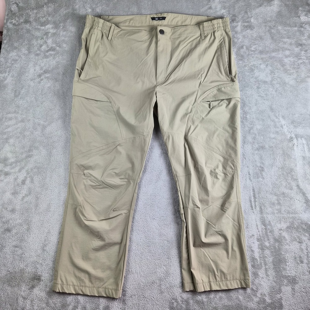 MIER Pants XXL 42x27 Tan Nylon Stretch Cargo Pocket Outdoor Hiking Camping 2XL